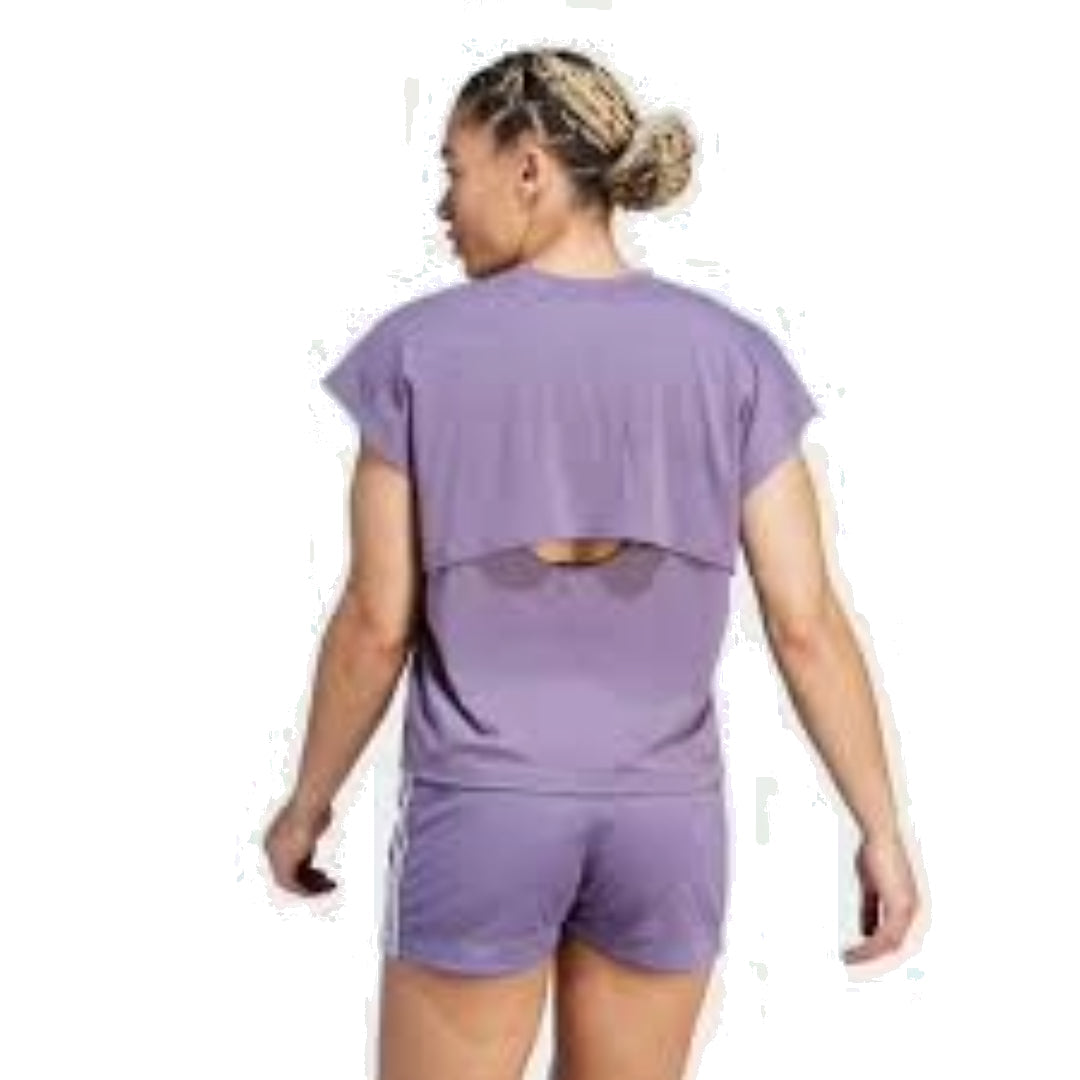 (WMNS) adidas Train Icons Training Regular Fit Logo T-Shirt Asia Sizing 'Purple White' IM4747