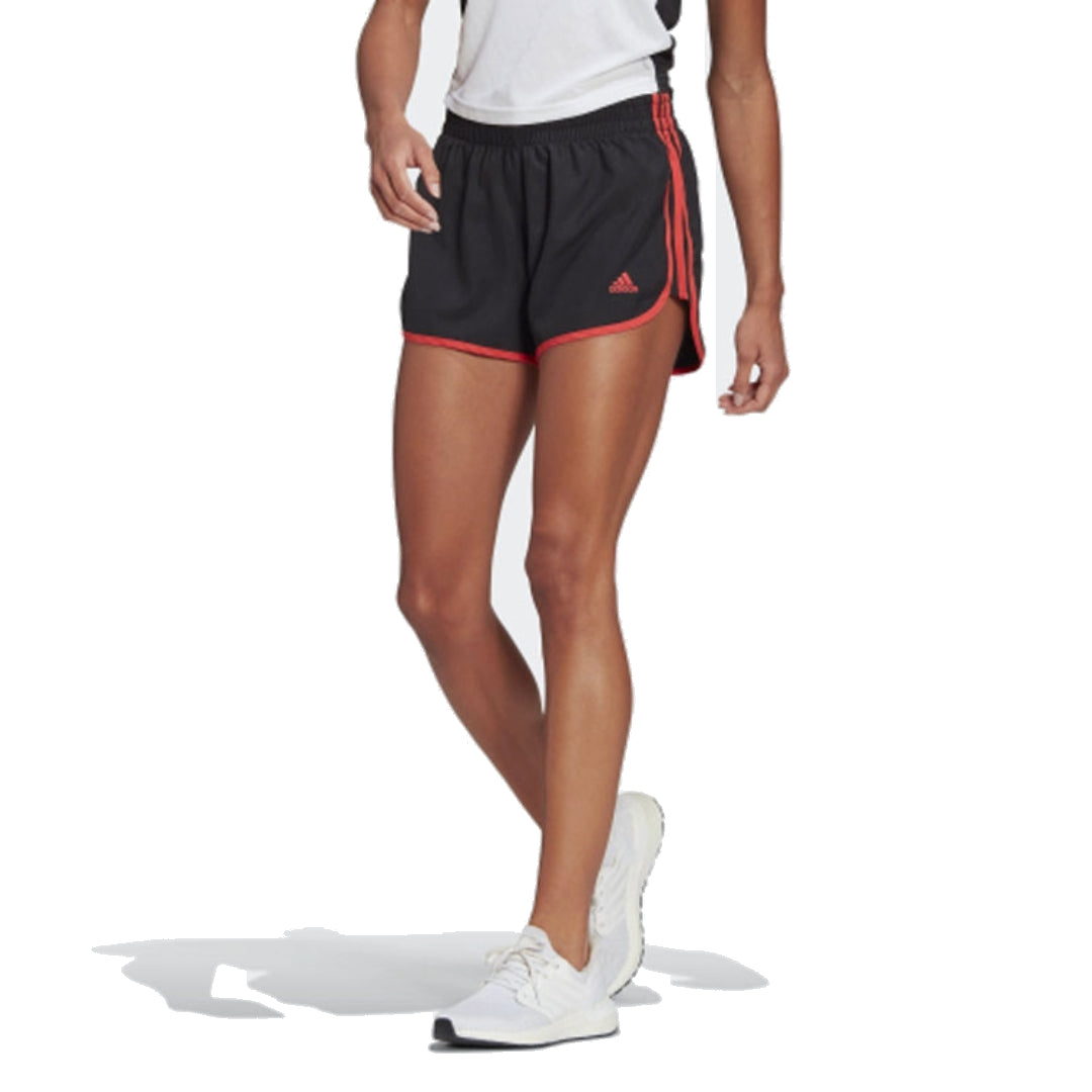(WMNS) adidas Marathon 20 Shorts Asia Sizing 'Black Red' GK5258