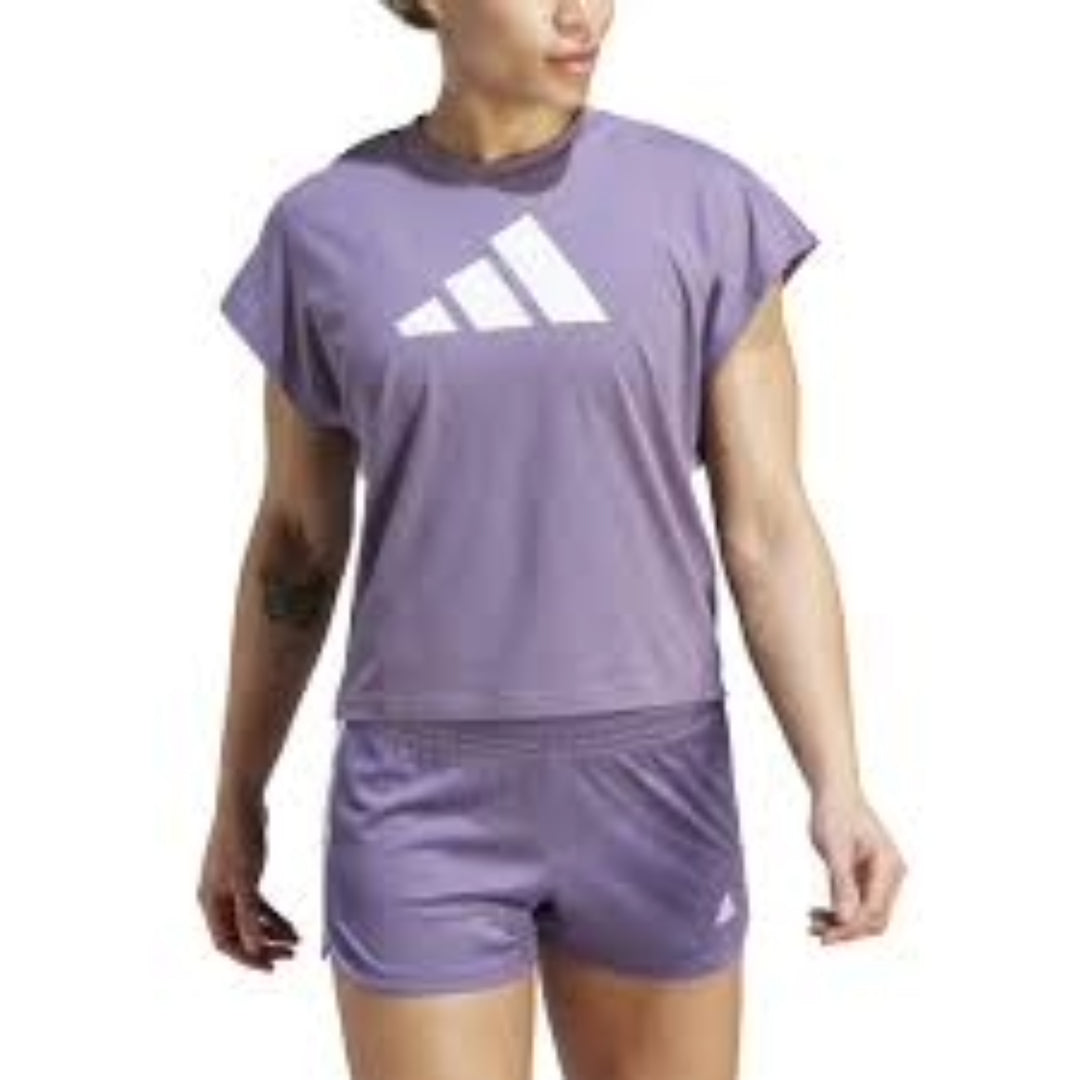 (WMNS) adidas Train Icons Training Regular Fit Logo T-Shirt Asia Sizing 'Purple White' IM4747