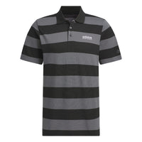 adidas Pique Stripe Polo Shirt Asia Sizing 'Black Grey' JI9057