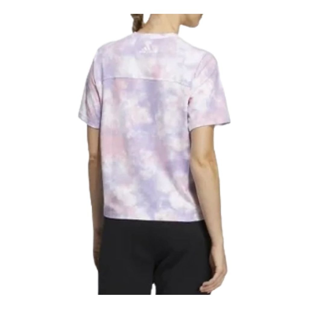 (WMNS) adidas Met Aop T-Shirt Asia Sizing 'Purple White' HF2490