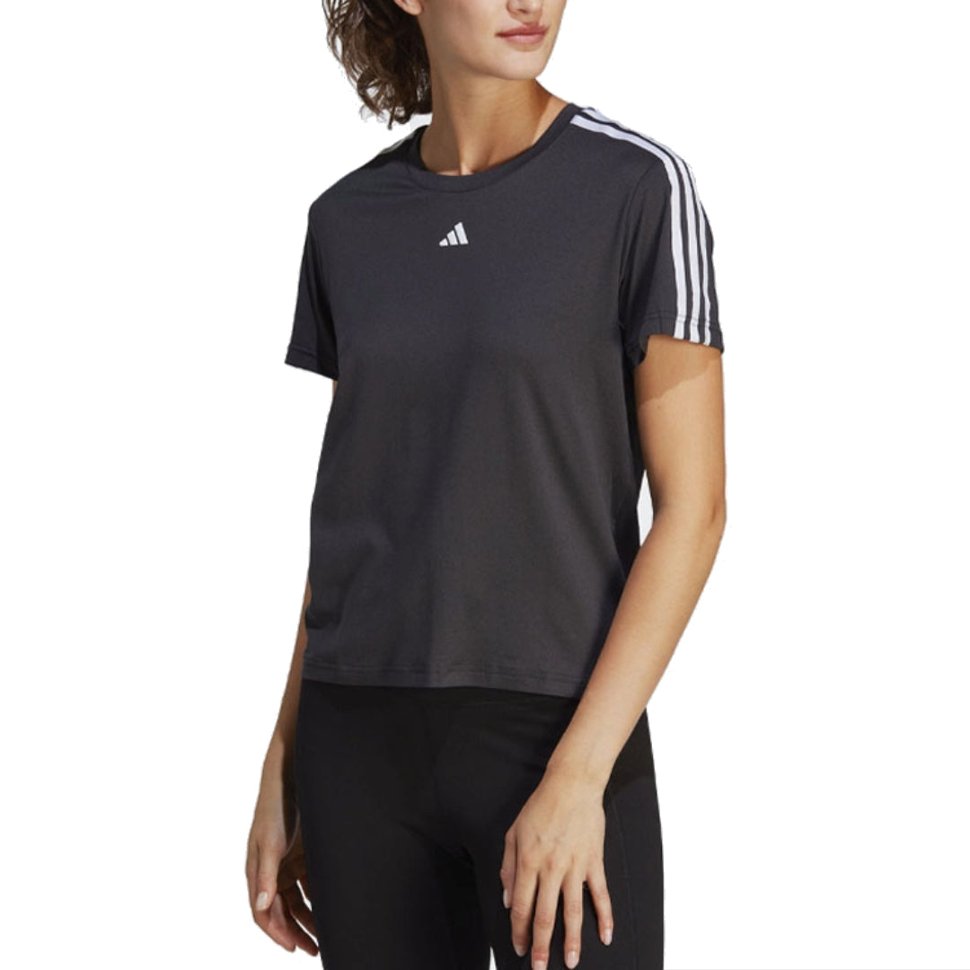(WMNS) adidas AEROREADY Train Essentials 3-Stripes T-Shirt Asia Sizing 'Black White' IC5039