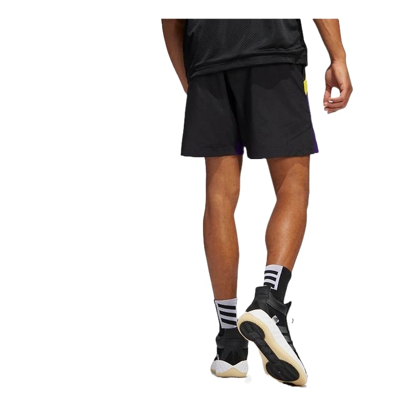 adidas Galaxy Basketball shorts Asia Sizing 'Purple Black Yellow' HK9465