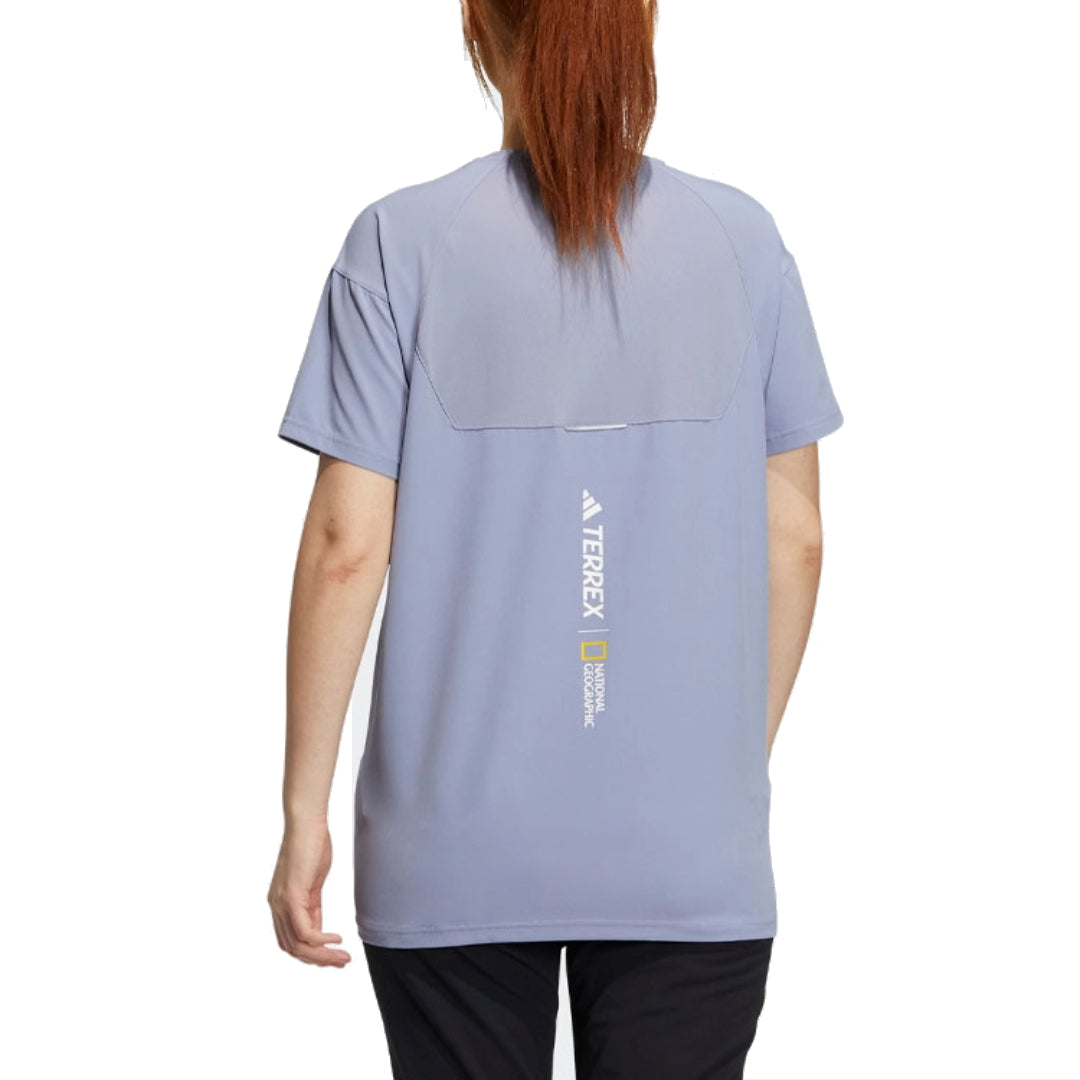 (WMNS) adidas National Geographic T-Shirt Asia Sizing 'Purple Yellow' IC1996
