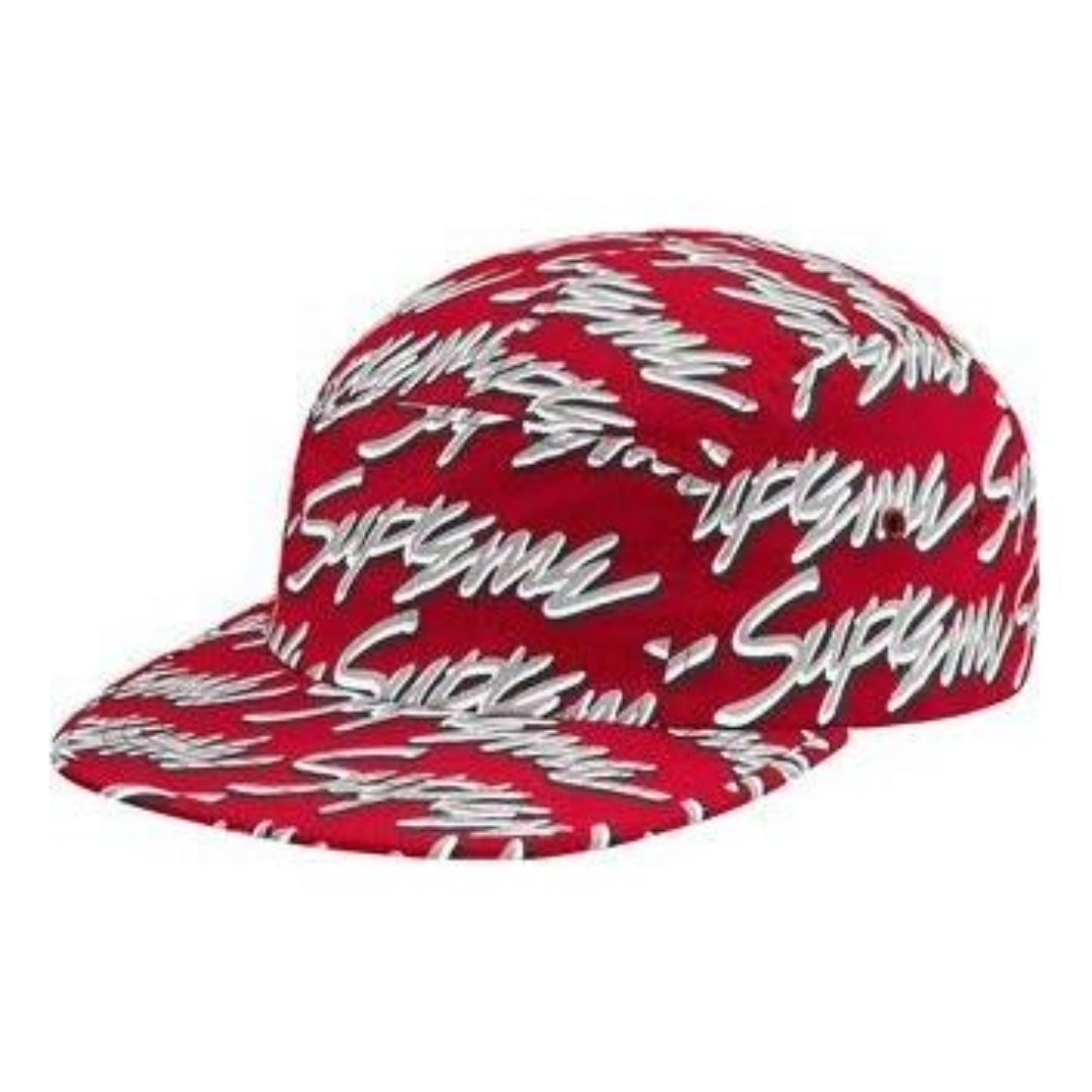 Supreme Signature Script Logo Camp Cap 'Red White' SUP-SS19-146