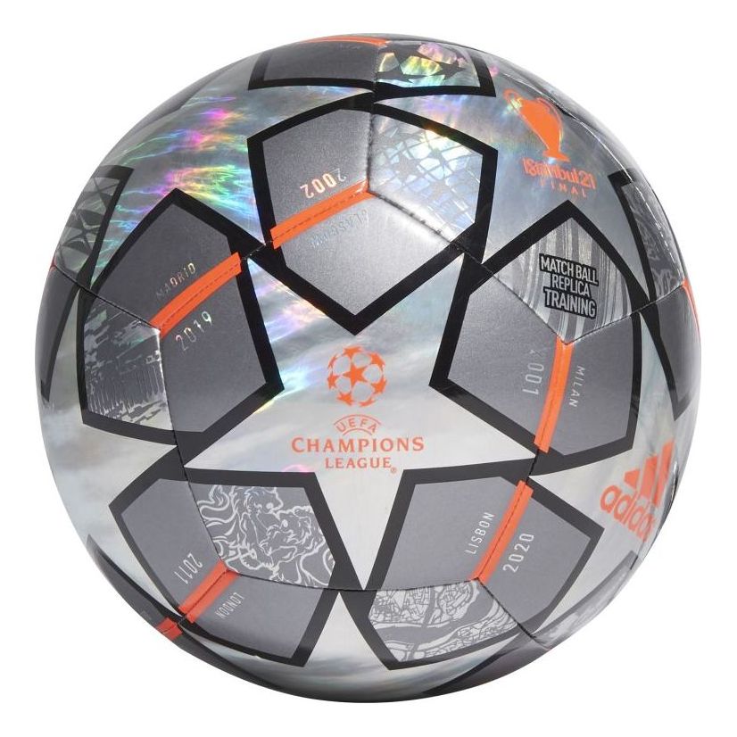 adidas Finale 21 20th Anniversary UCL Hologram Training Ball 'Silver Orange' GK3498