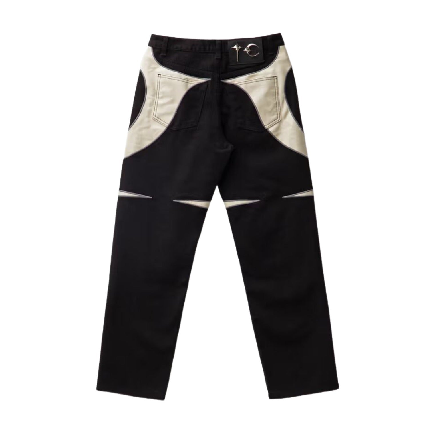 Thug Club TC Leather Denim Pants 'Black' TC24PT0602