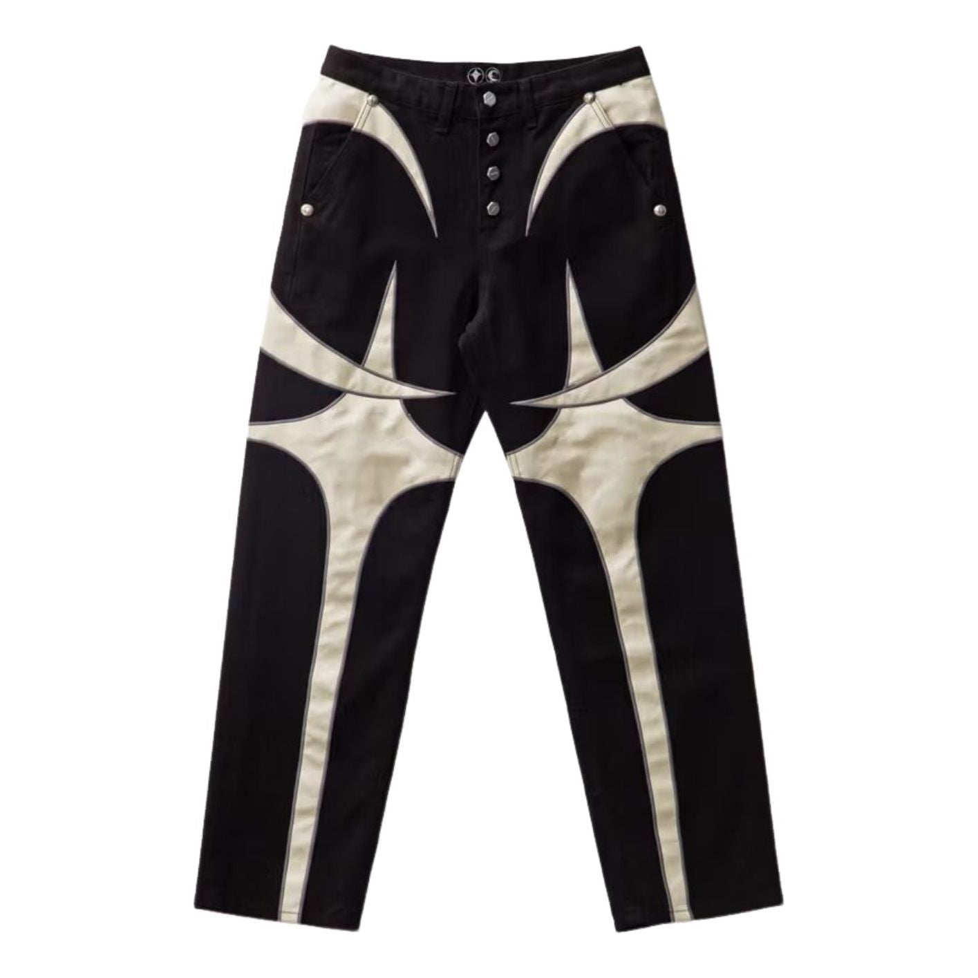 Thug Club TC Leather Denim Pants 'Black' TC24PT0602