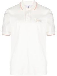 Brunello Cucinelli Logo-Print Cotton Polo Shirt