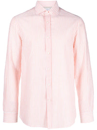 Brunello Cucinelli Stripe-Print Cutaway-Collar Shirt