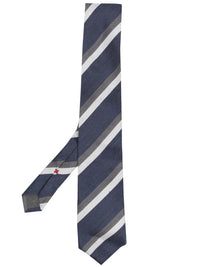 Brunello Cucinelli Stripe-Pattern Pointed-Tip Tie