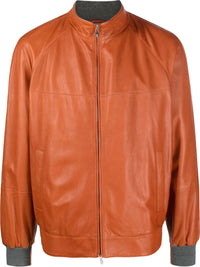 Brunello Cucinelli Zip-Up Leather Jacket