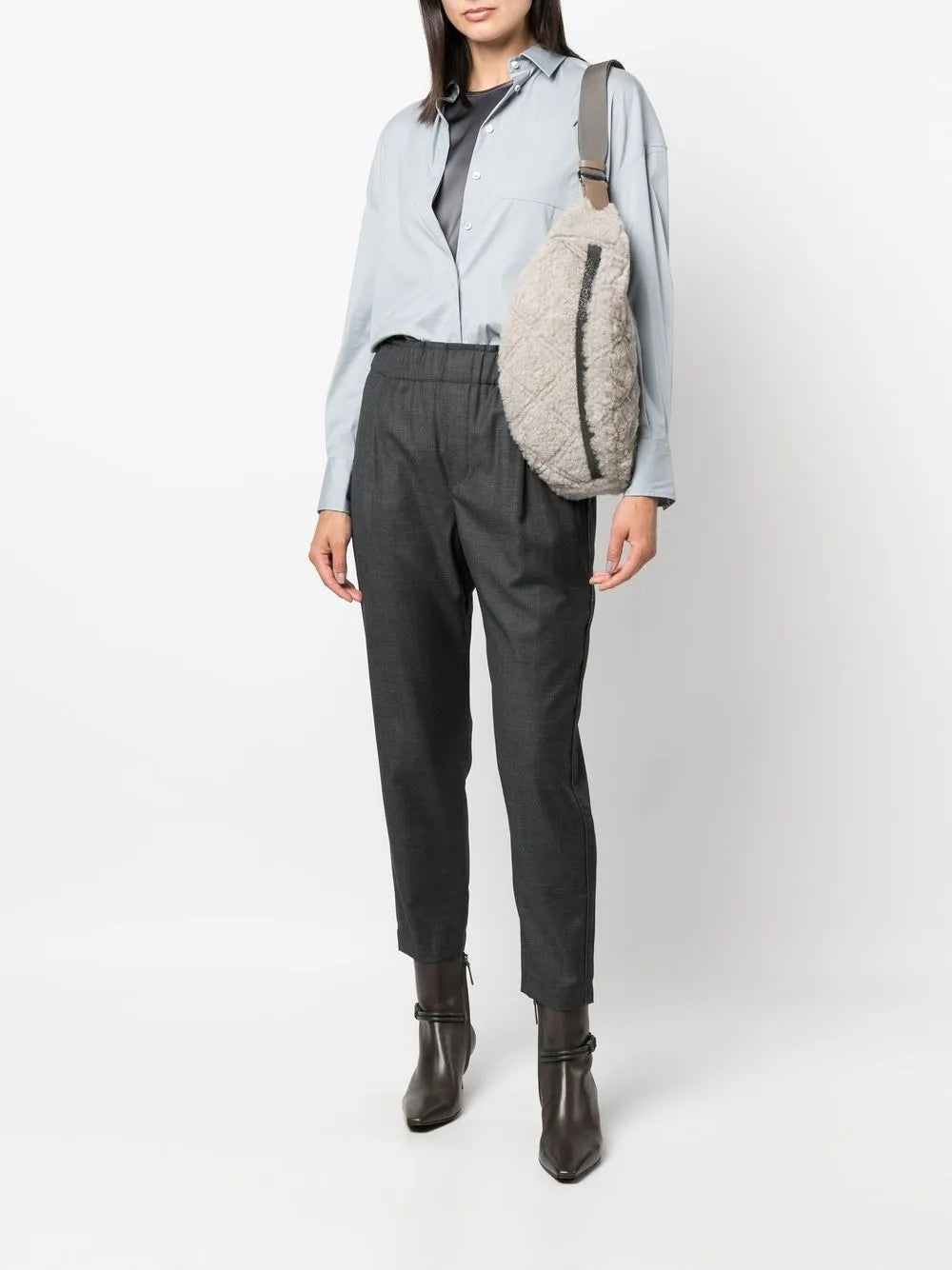 Brunello Cucinelli Quilted Faux-Fur Belt Bag