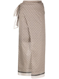 Brunello Cucinelli Starburst Flower-Print Cotton Skirt