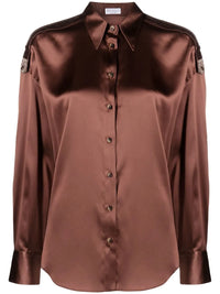 Brunello Cucinelli Long-Sleeve Silk Shirt