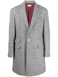 Brunello Cucinelli Chevron-Knit Single-Breasted Coat