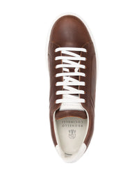Brunello Cucinelli Lace-Up Leather Sneakers