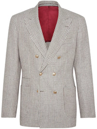 Brunello Cucinelli Puppytooth Double-Breasted Blazer