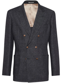 Brunello Cucinelli Double-Breasted Linen Blazer