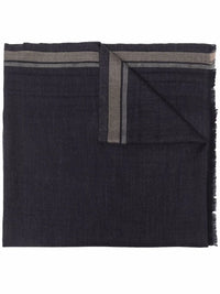 Brunello Cucinelli Stripe Detailing Frayed Scarf