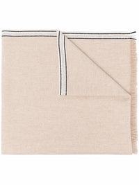Brunello Cucinelli Striped-Edge Cashmere Scarf