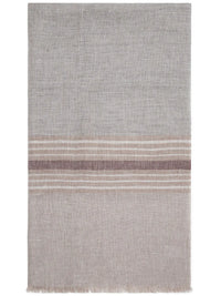 Brunello Cucinelli Stripe-Detail Mélange Linen Scarf