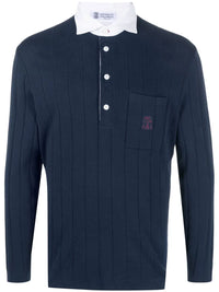 Brunello Cucinelli Logo-Embroidered Polo Sweater