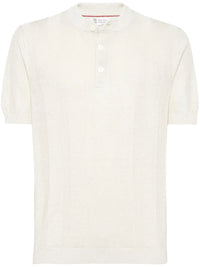 Brunello Cucinelli Ribbed-Knit Polo Shirt