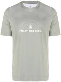 Brunello Cucinelli Slogan-Print Cotton T-Shirt