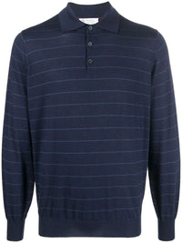 Brunello Cucinelli Fine-Knit Long-Sleeve Polo Jumper