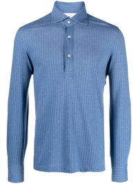 Brunello Cucinelli Pinstripe Pattern Polo Shirt
