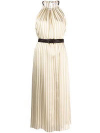 Brunello Cucinelli Halterneck Striped Midi Dress
