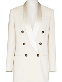 Brunello Cucinelli Double-Breasted Shawl Collar Blazer