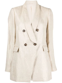 Brunello Cucinelli Double-Breasted Shawl-Lapel Jacket