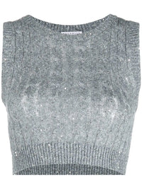 Brunello Cucinelli Sequinned Cropped Vest