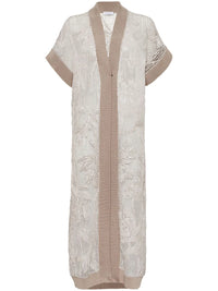 Brunello Cucinelli Magnolia-Embroidered Long Cardigan