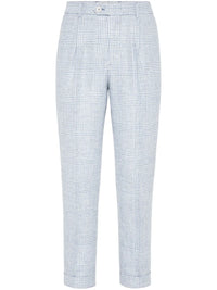 Brunello Cucinelli Plaid-Check Slim-Leg Chinos