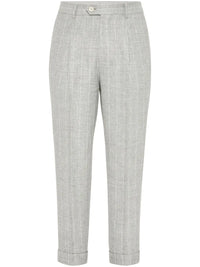 Brunello Cucinelli Pinstripe Linen-Blend Trousers