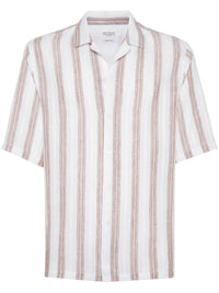 Brunello Cucinelli Striped Short-Sleeve Shirt