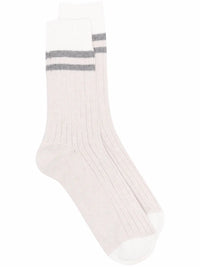 Brunello Cucinelli Striped Ribbed Socks