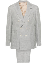 Brunello Cucinelli Houndstooth Double-Breasted Suit