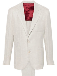 Brunello Cucinelli Herringbone-Pattern Single-Breasted Suit