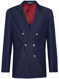 Brunello Cucinelli Double-Breasted Wool-Blend Blazer