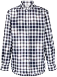Brunello Cucinelli Check-Print Cutaway-Collar Shirt