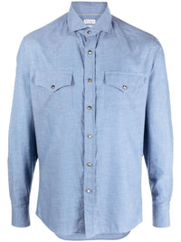 Brunello Cucinelli Cutaway-Collar Cotton Shirt