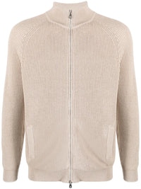 Brunello Cucinelli Ribbed-Knit Zip-Up Cardigan