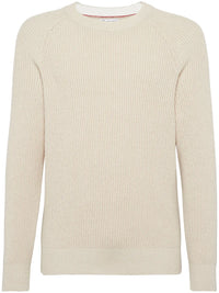 Brunello Cucinelli Crew-Neck Ribbed-Knit Jumper