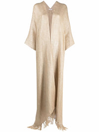 Brunello Cucinelli Metallic Tassel-Edge Draped Poncho