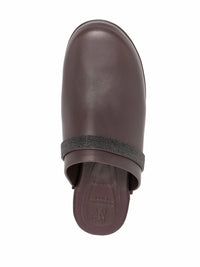 Brunello Cucinelli Embellished Leather Clogs
