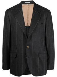 Brunello Cucinelli Pinstripe-Print Single-Breasted Blazer